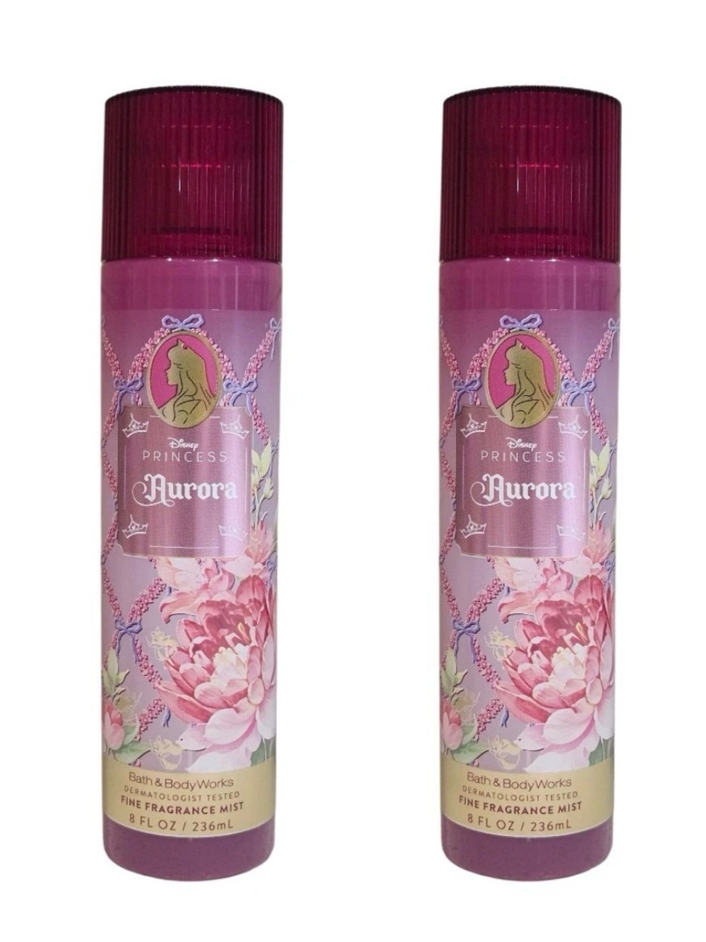 2 NEW Bath & Body Works Aurora DISNEY PRINCESS Fine Fragrance Mist, 8 oz